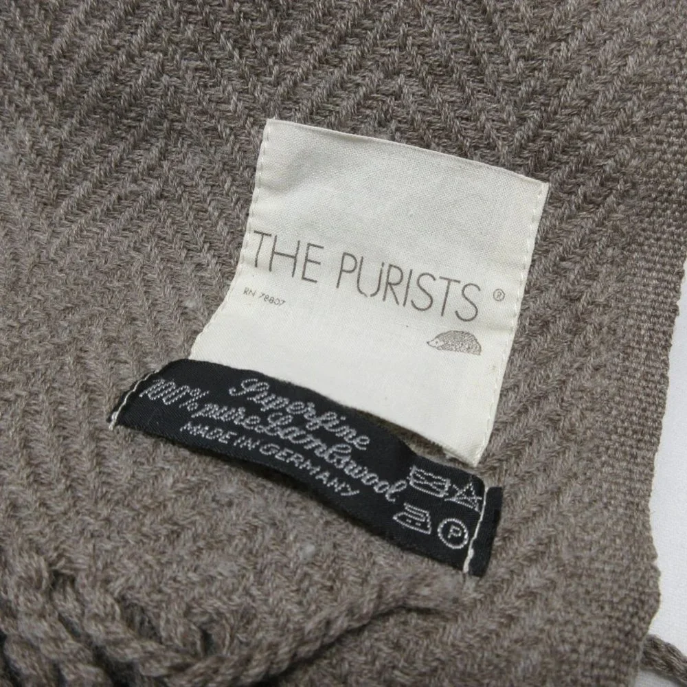 The‎ Purists German luxury superfine pure lambswool woven fringed throw blanket